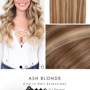 Luxurious Ash Blonde Clip-In Extensions, 18”